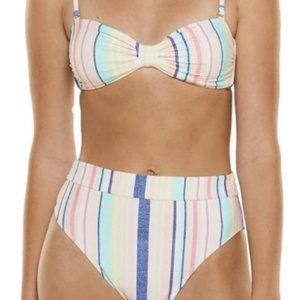 Celebrity Pink Yellow Multicolor Bikini Swimwear Women Size L NWOT